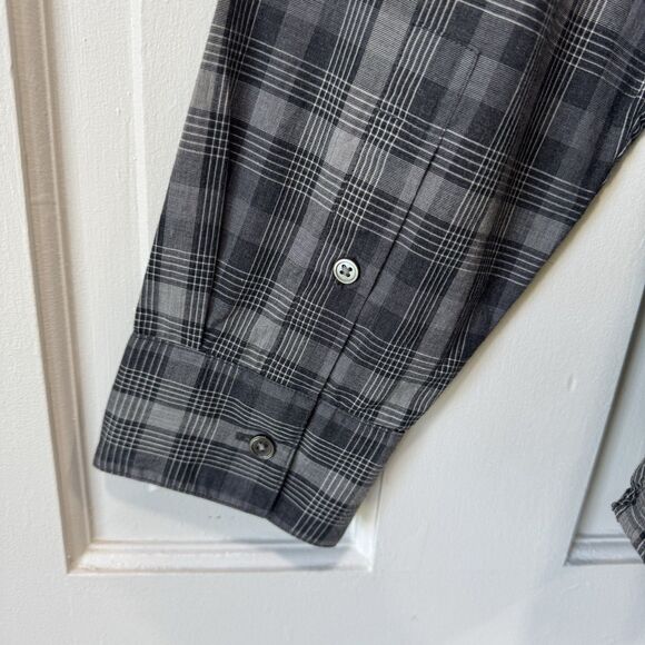 John Varvatos Gray Plaid Long Sleeve Roll Tab Sleeves Button Down Shirt XXL EUC - Picture 5 of 11